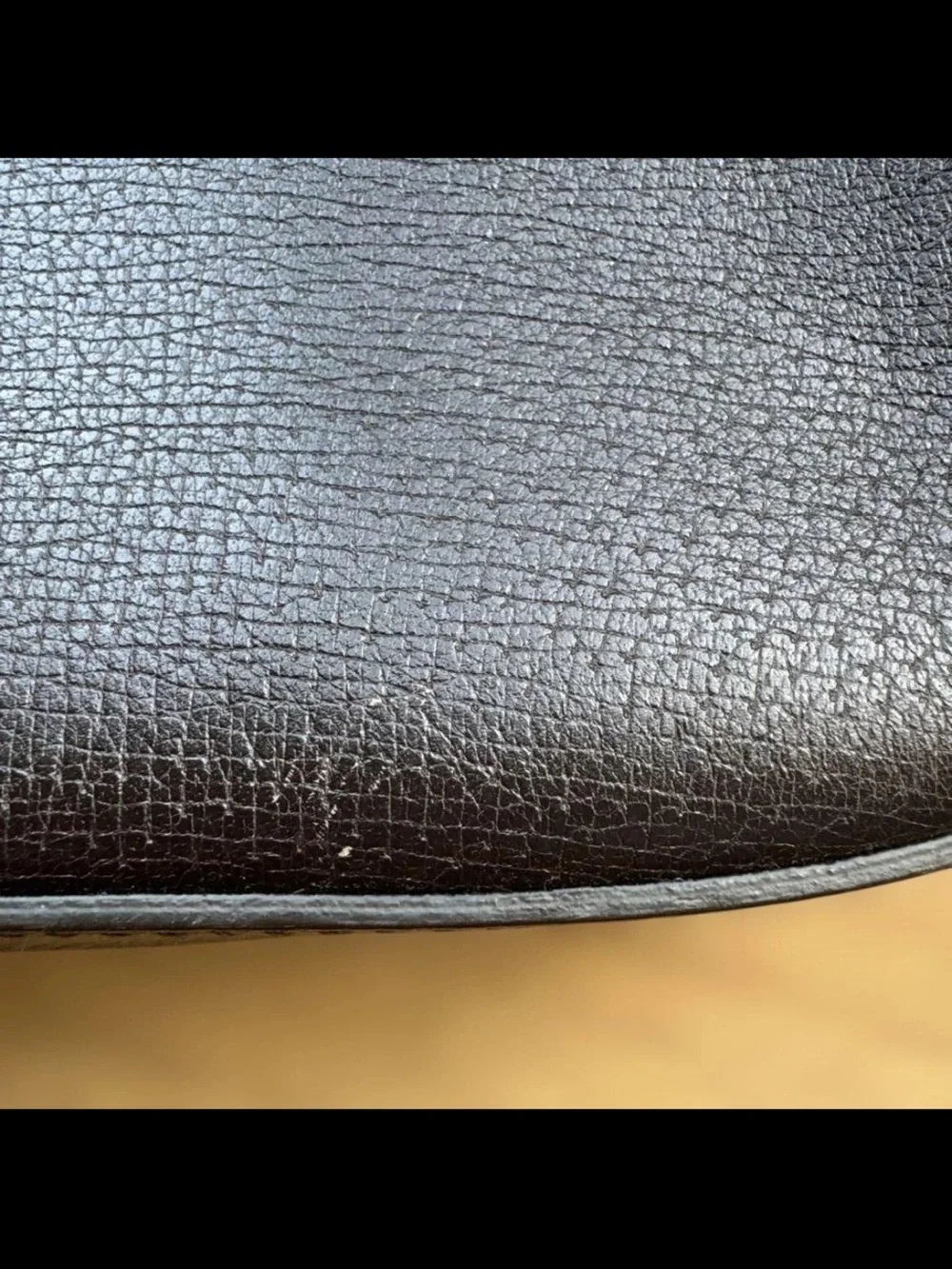 Gucci Brown Leather Interior Tag with Cream Canvas